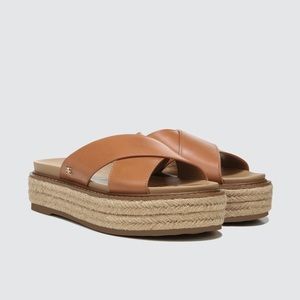 Sam Edelman Korina Brown Leather Platform Sandals